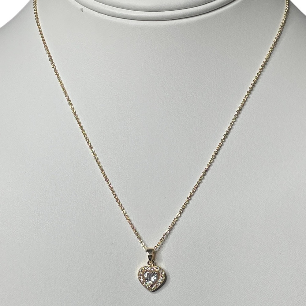 Sparkly double heart necklace and pendant NWOT